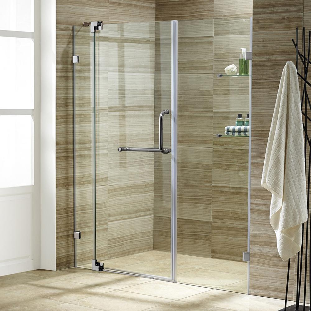 VIGO Pirouette 60 in. x 72 in. Adjustable SemiFramed Pivot Shower Door