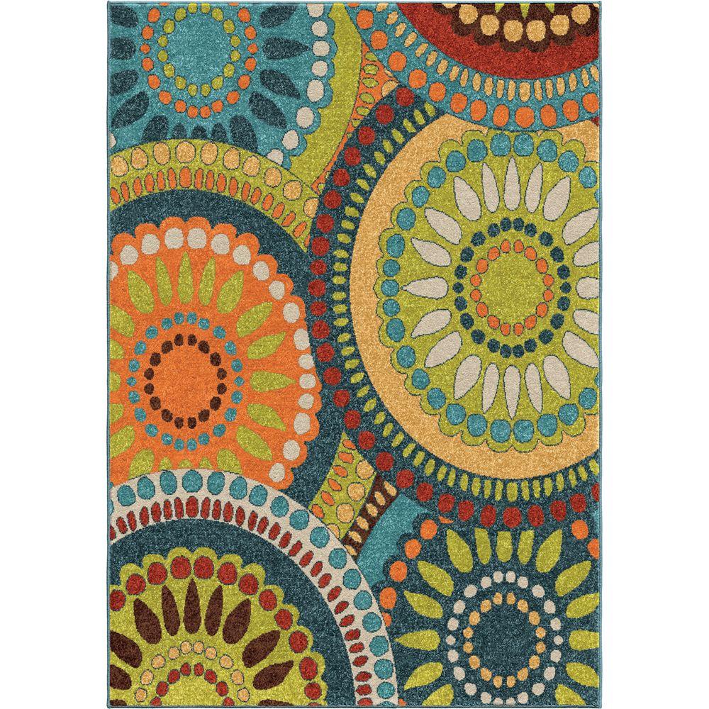 Orian Rugs Pinwheel Green 7 Ft. 8 In. X 10 Ft. 10 In. Indoor Area Rug ...