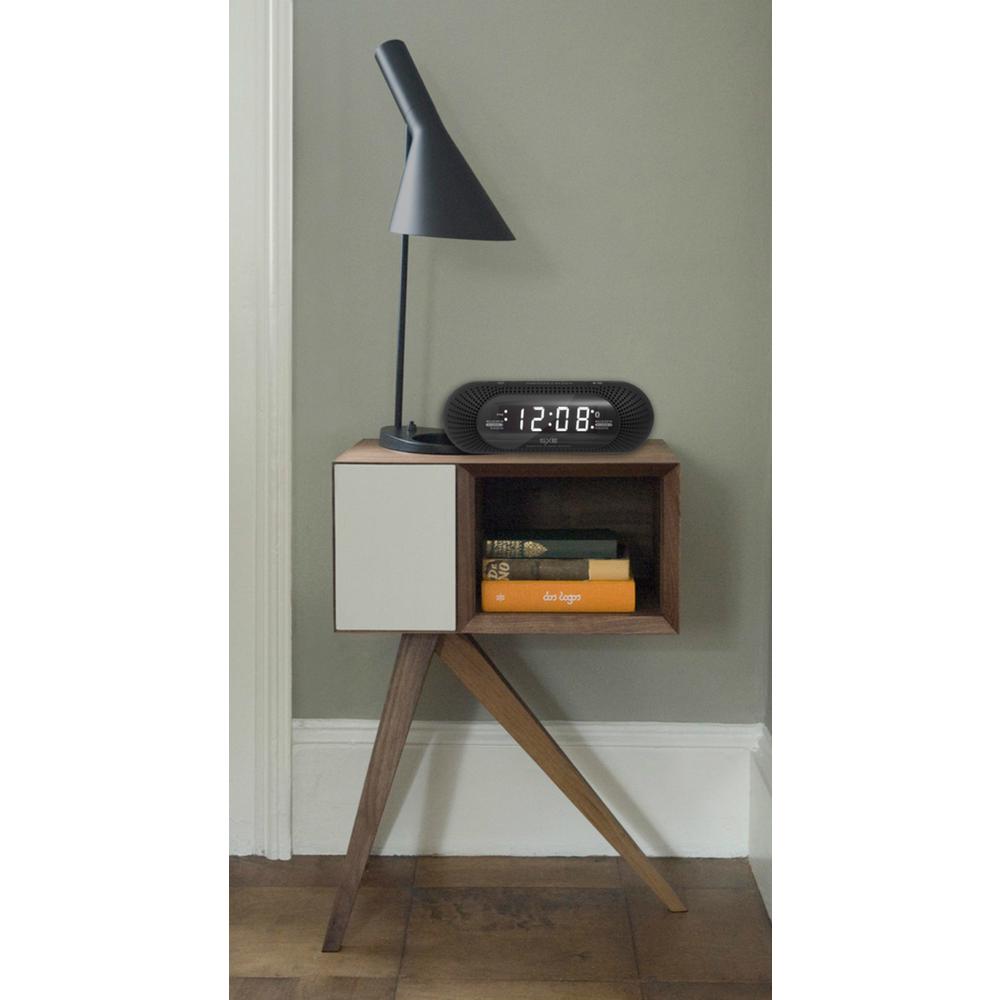 SXE White LED Capsule Bluetooth Speaker Clock Radio with Alarm by SXE