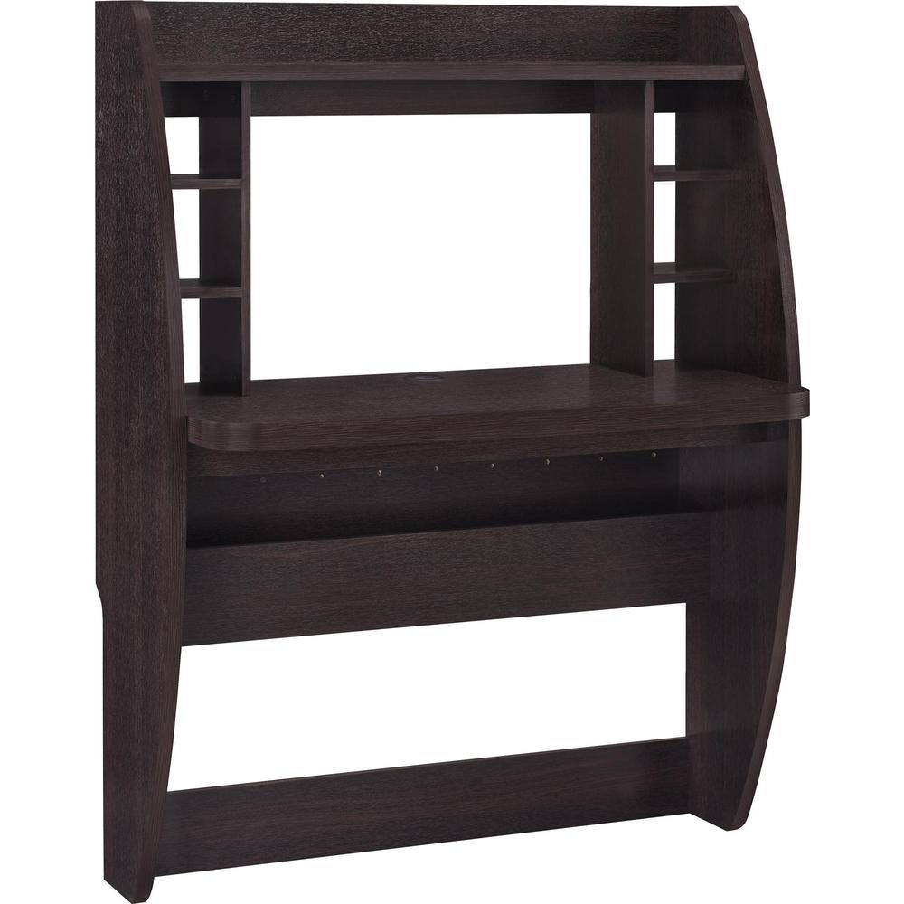 Ameriwood Home Teasdale Espresso Wall Mounted Desk Hd69158 The Ameriwood Home Teasdale Espresso Wall Mounted Desk