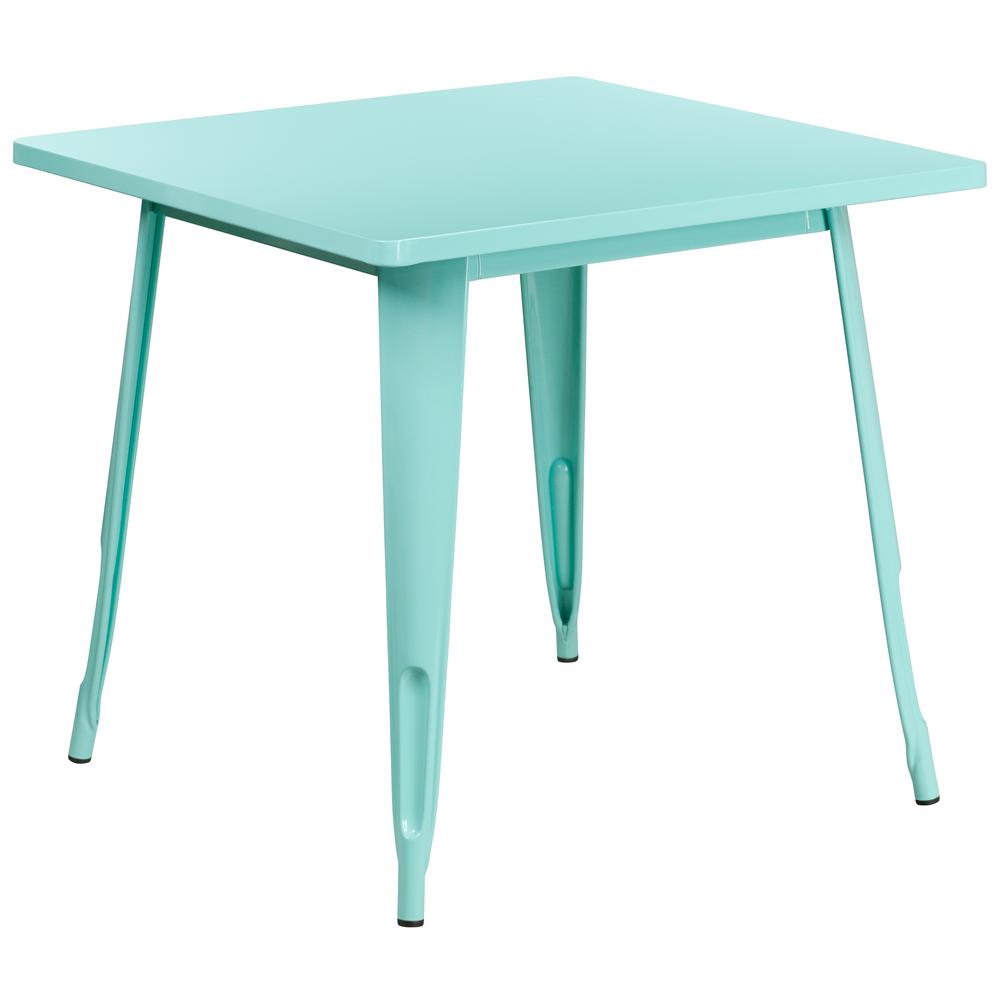 Flash Furniture Green Square Metal Outdoor Bistro Table Etct0021mint Green Square Metal Outdoor Bistro Table