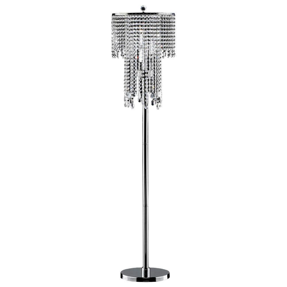 Ok Lighting 63 In Silver Rain Metal Floor Lamp 5112f The Home Silver Rain Metal Floor Lamp
