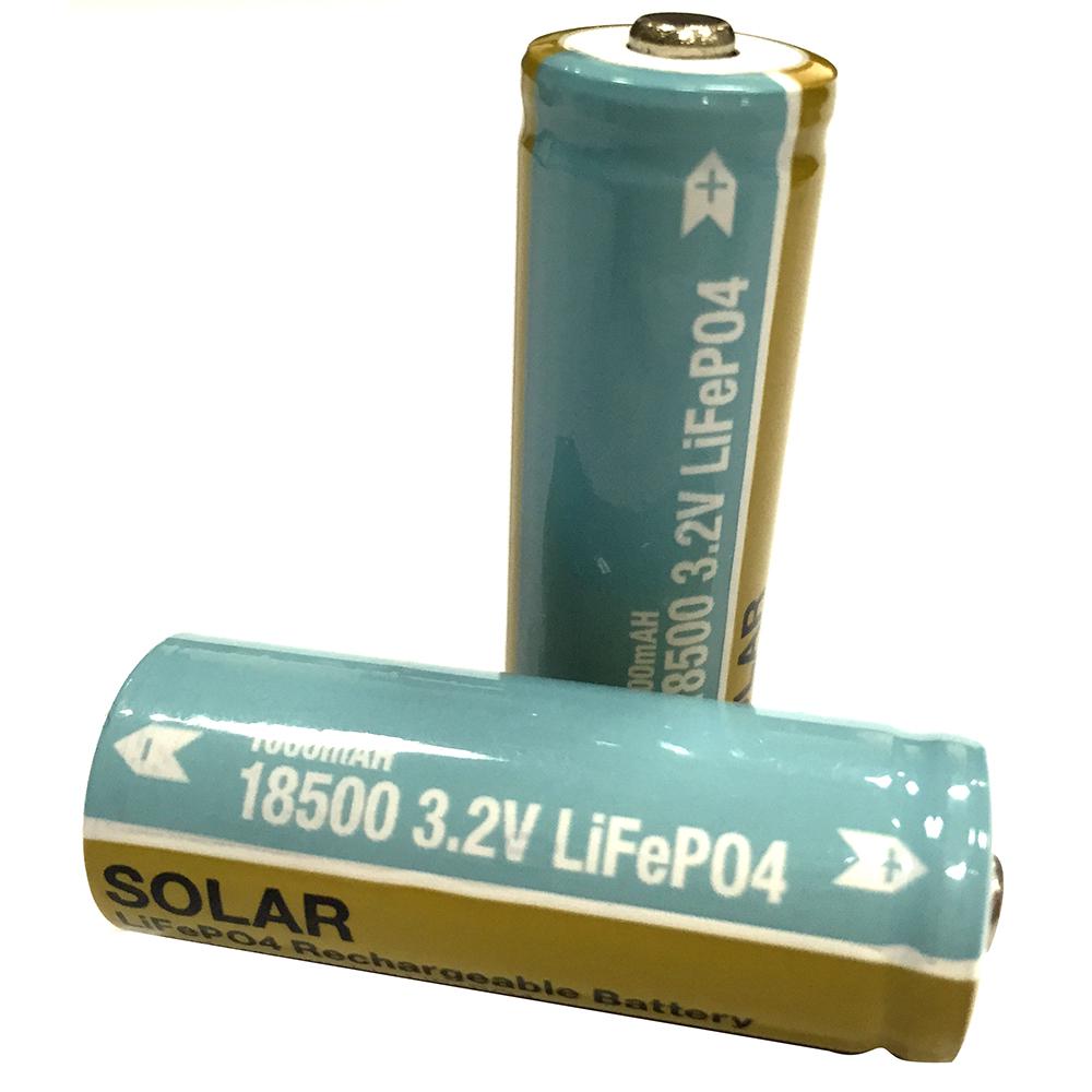 Batteries Outdoor Lighting Accessories The Lithium Phosp 1000mah Solar Rechargeable 18500 Batteries 2 Pack