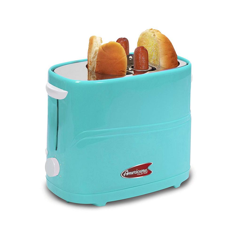 Elite Americana Blue Hot Dog and Bun Toaster with Crumb Tray ECT542BL