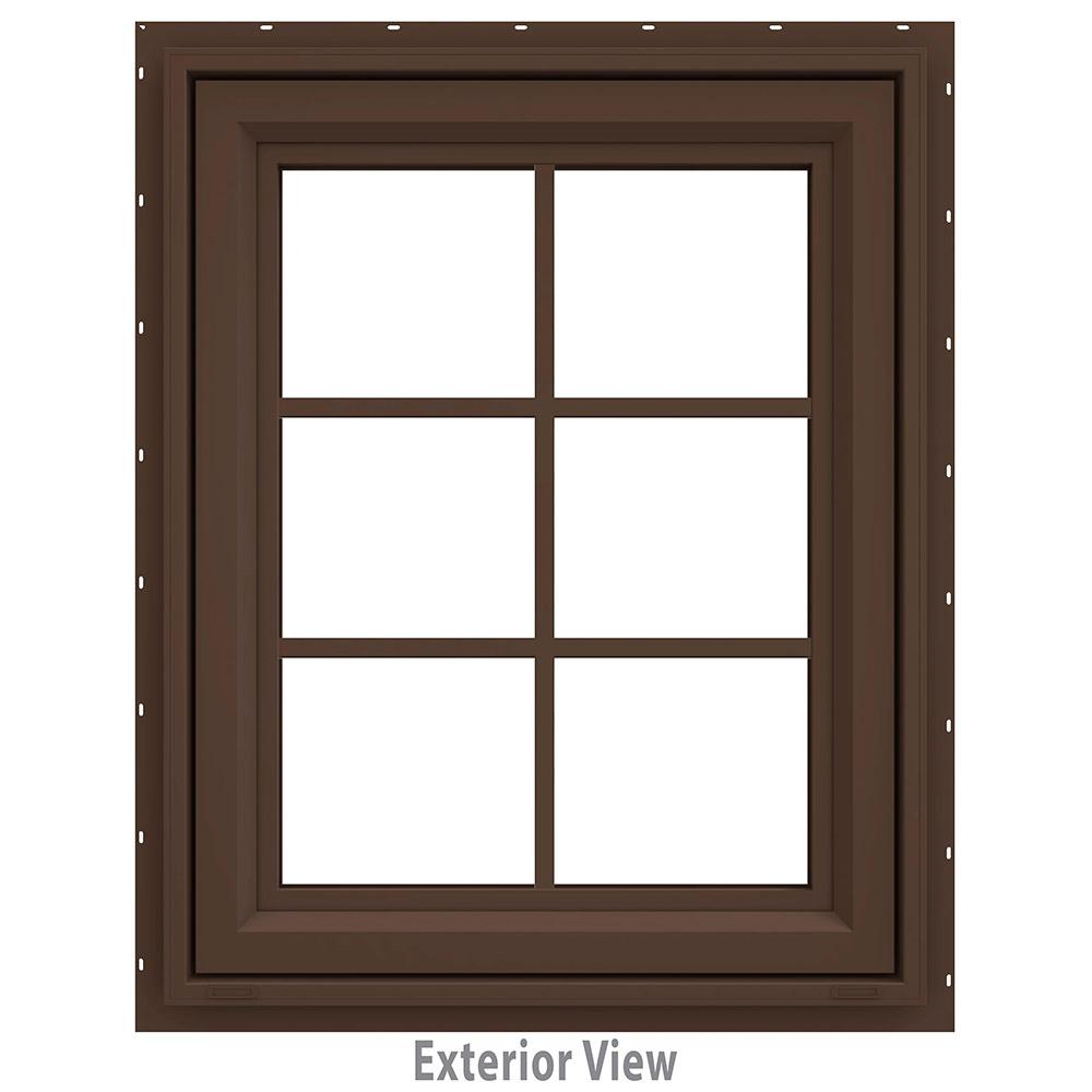 JELD WEN 235 In X 295 In V 4500 Series Brown Painted Vinyl