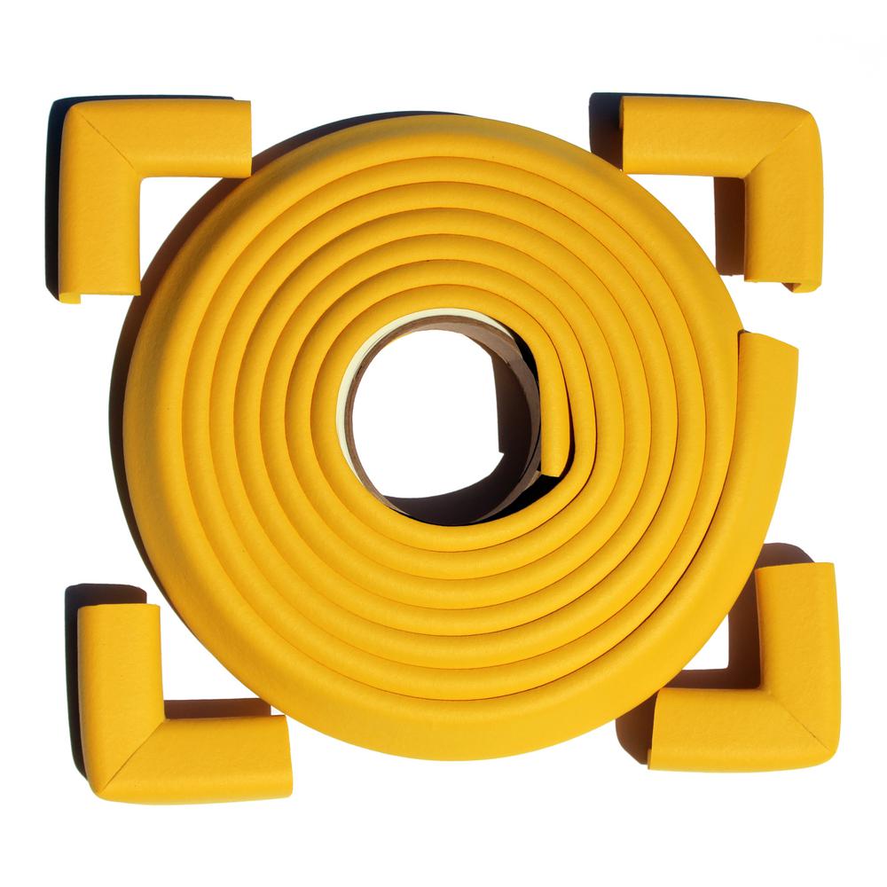 Cardinal Gates 12 Ft Edge And Corner Safety Cushion Roll Plus Edge And Corner Safety Cushion Roll Plus Corners In Yellow 4 Pack