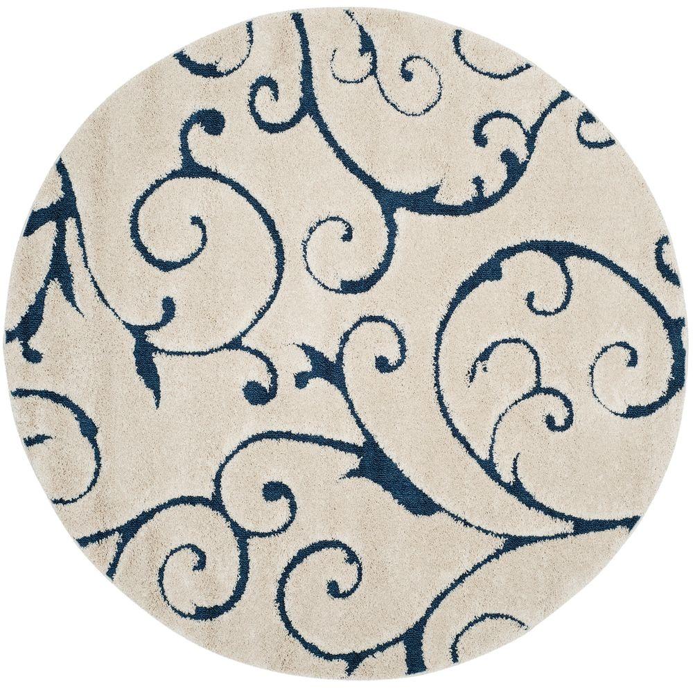 Safavieh Florida Cream Blue 7 Ft X Round Area Rug Sg455 Safavieh Florida Cream Blue 7 Ft X Round Area Rug