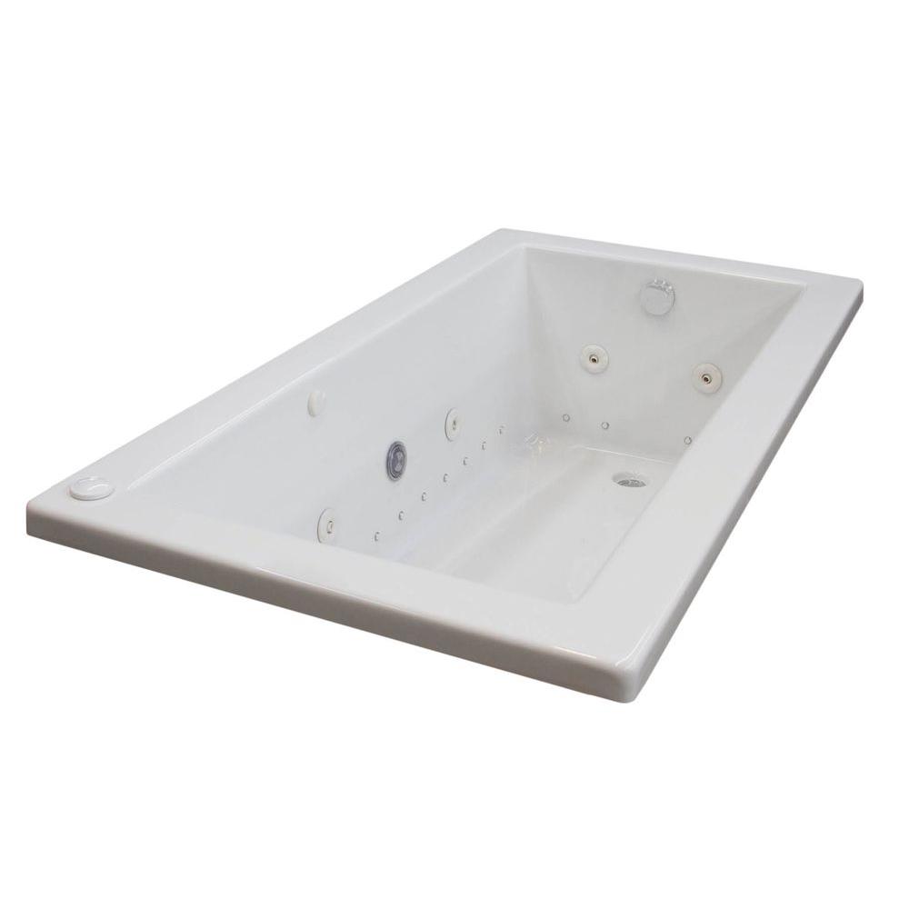 Universal Tubs Sapphire 6 2 Ft Rectangular Drop In Whirlpool And Air Bath Tub In White