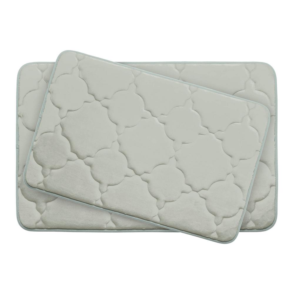 Palace Dark Gray 20 in. x 34 in. Memory Foam Bath Mat Set