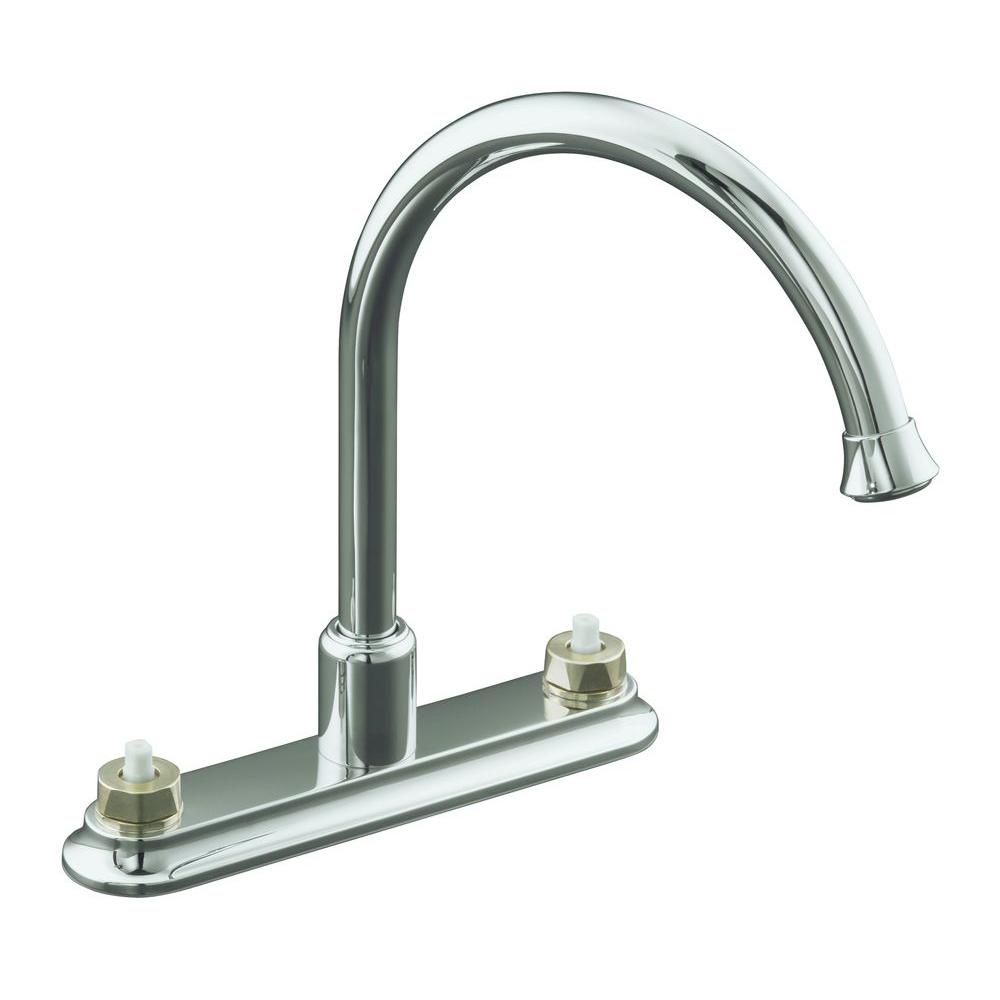 Kohler Cais 2 Handle Standard Kitchen Faucet In Polished Chrome