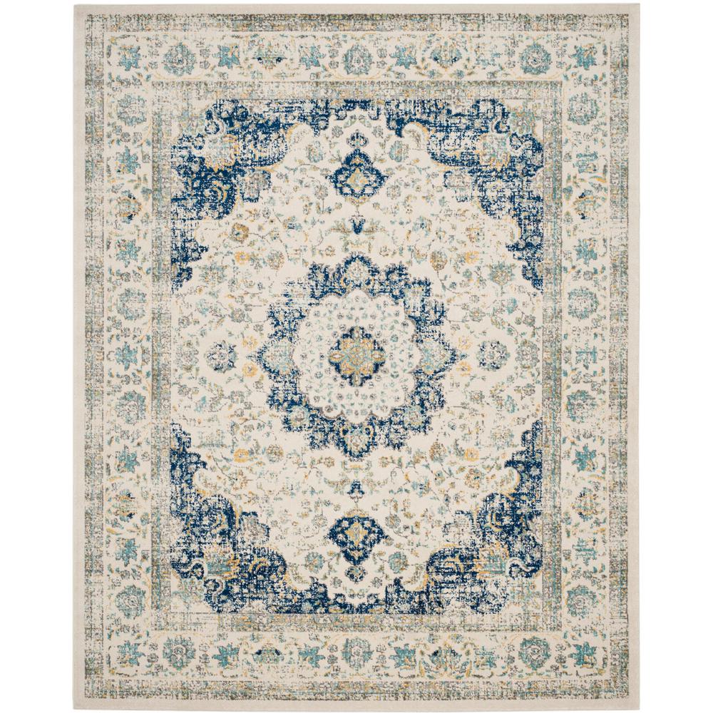 Safavieh Evoke Ivory/Blue 9 ft. x 12 ft. Area RugEVK220C9 The Home Depot