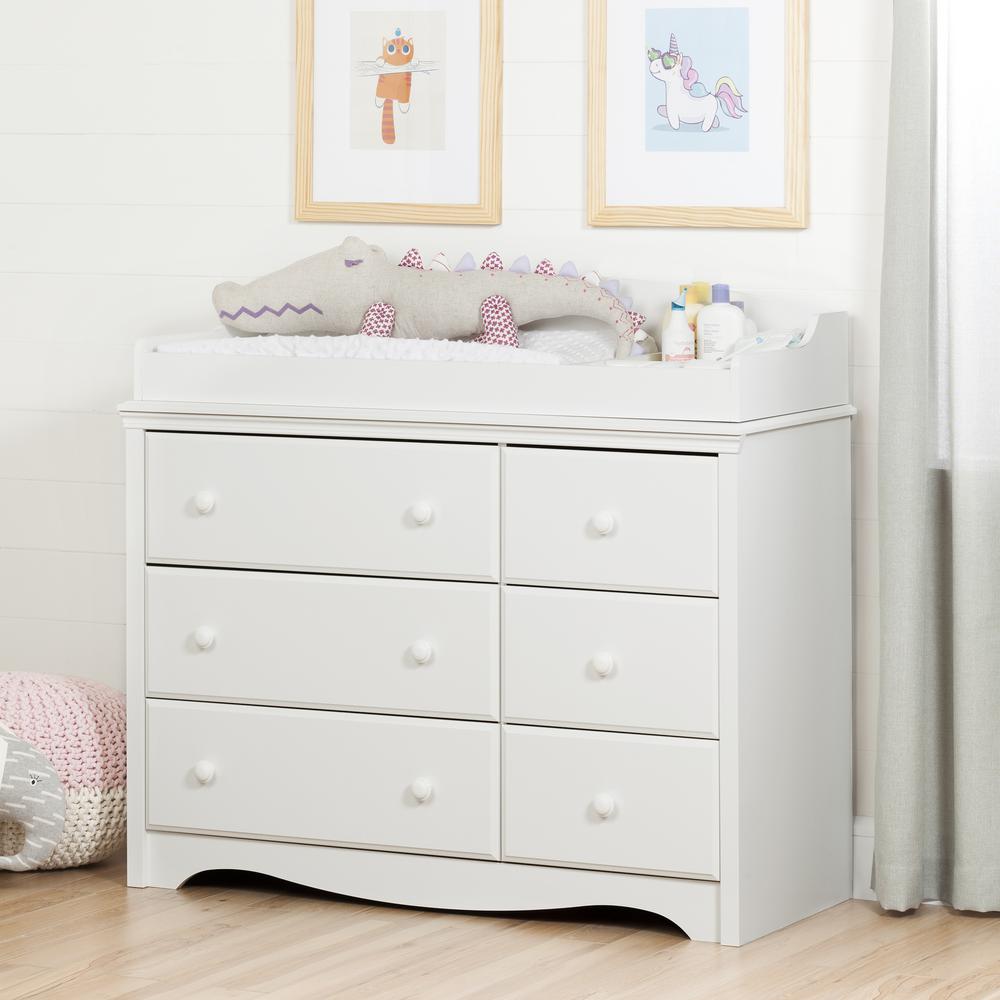 South S Angel 6 Drawer Pure White Changing Table 10208 The South S Angel 6 Drawer Pure White Changing Table