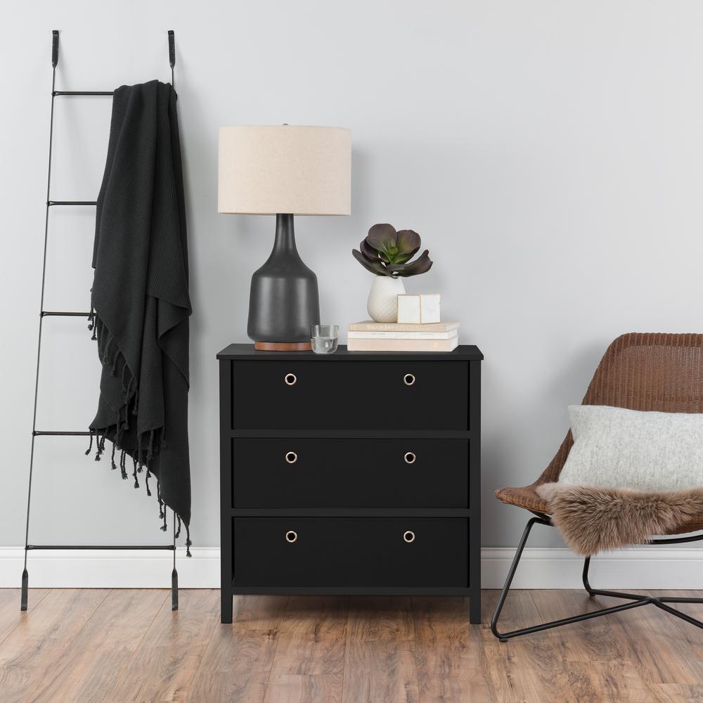 Achim Ez Home Solutions Black 3 Drawer Foldable Single Dresser