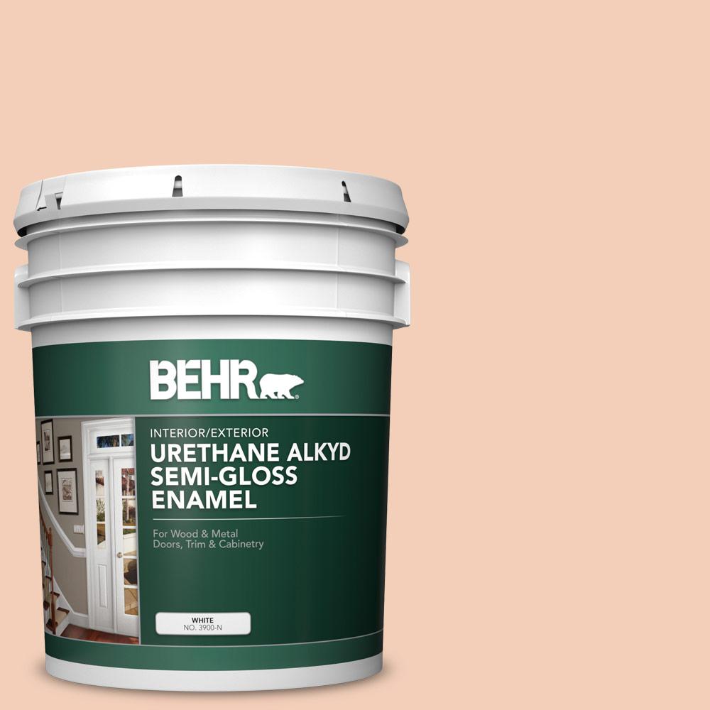 BEHR 5 gal. M2103 Apricot Freeze Urethane Alkyd SemiGloss Enamel
