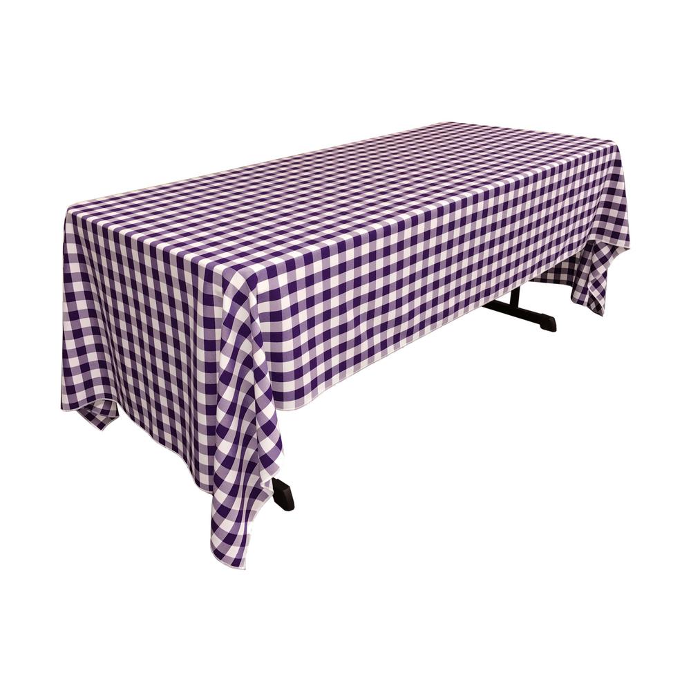 LA Linen Polyester Poplin 60 in. x 120 in. Purple Rectangular ...