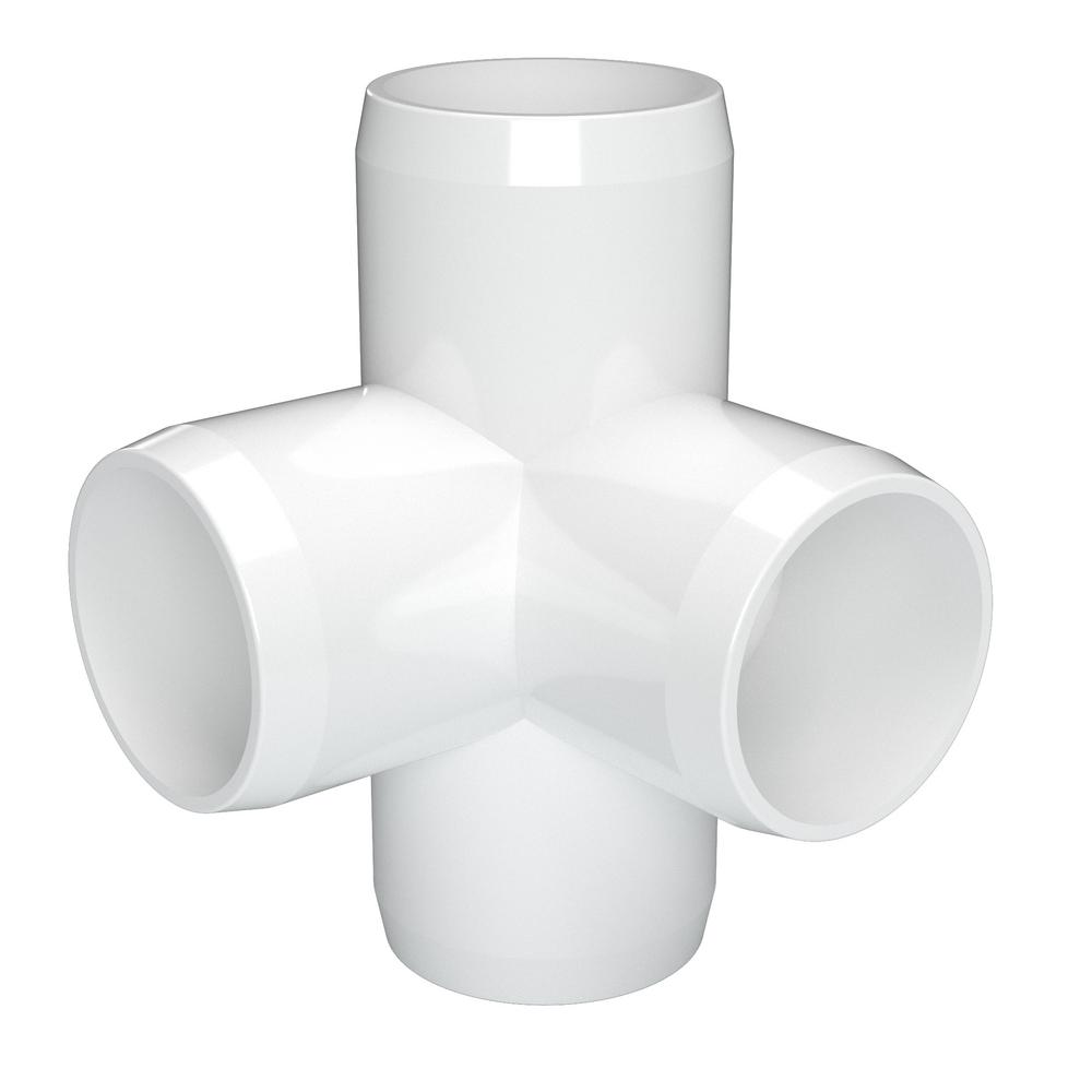 Formufit 1 In Furniture Grade Pvc 4 Way Tee In White 4 Pack F0014wt Wh 4 The Home Depot