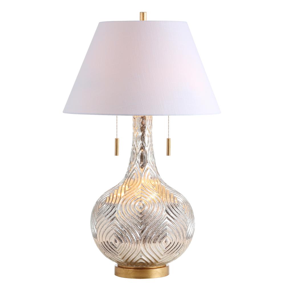 gold and silver table lamps