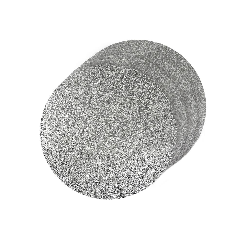 Dainty Home Multistripes Silver Woven Textilene Reversible Rectangle