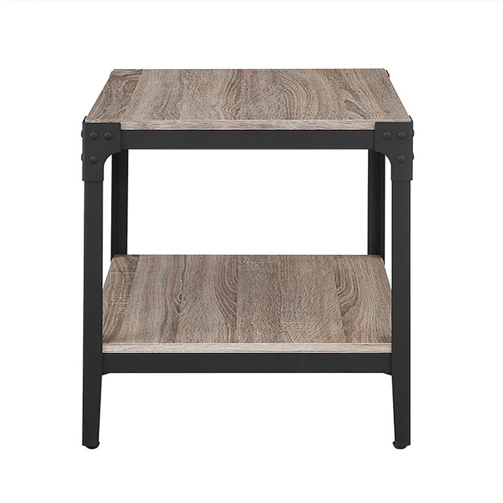 Driftwood End Tables Accent The Home Depot Angle Iron Driftwood End Table Set Of 2