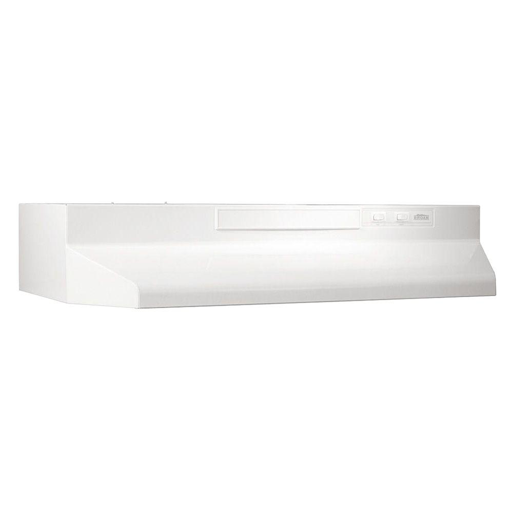 Broan Nutone 43000 Series 30 In Convertible Under Cabinet Range Hood With Light In White 433011 The Home Depot