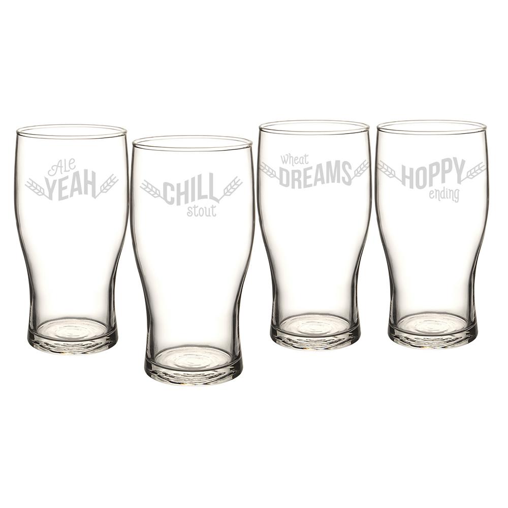 Cathy's Concepts Beer Pun 19 oz. Pilsner Glasses