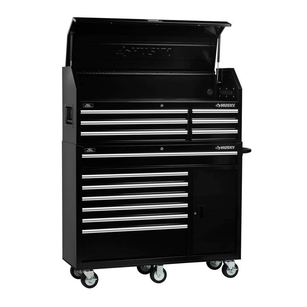 Husky 52 In 13 Drawer Tool Chest And Cabinet Combo In Black