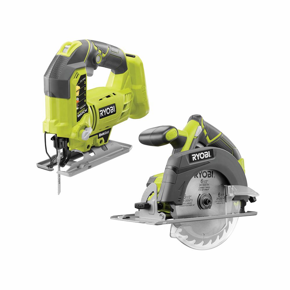 RYOBI 18-Volt ONE+ Lithium-Ion Cordless 6-1/2 in. Circular Saw and ...