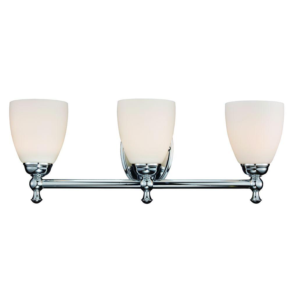 Hampton Bay Vanity Lighting The Home Depot Solomone 3 Light Polished Chrome Vanity