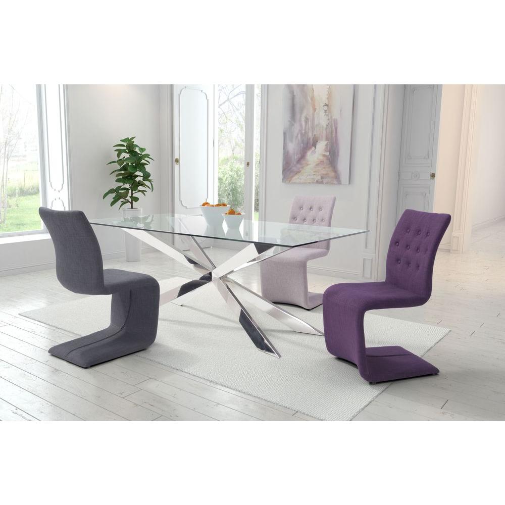 Zuo Hyper Dark Gray Polyblend Dining Chair Set Of 2 100285 The Zuo Hyper Dark Gray Polyblend Dining Chair Set Of 2