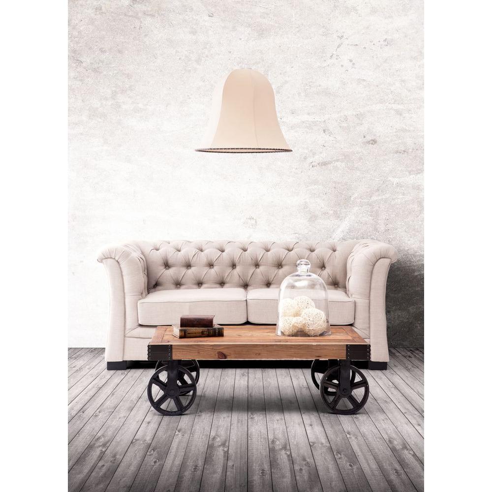 Zuo Barbary Coast Distressed Natural Mobile Coffee Table 98130 The Zuo Barbary Coast Distressed Natural Mobile Coffee Table