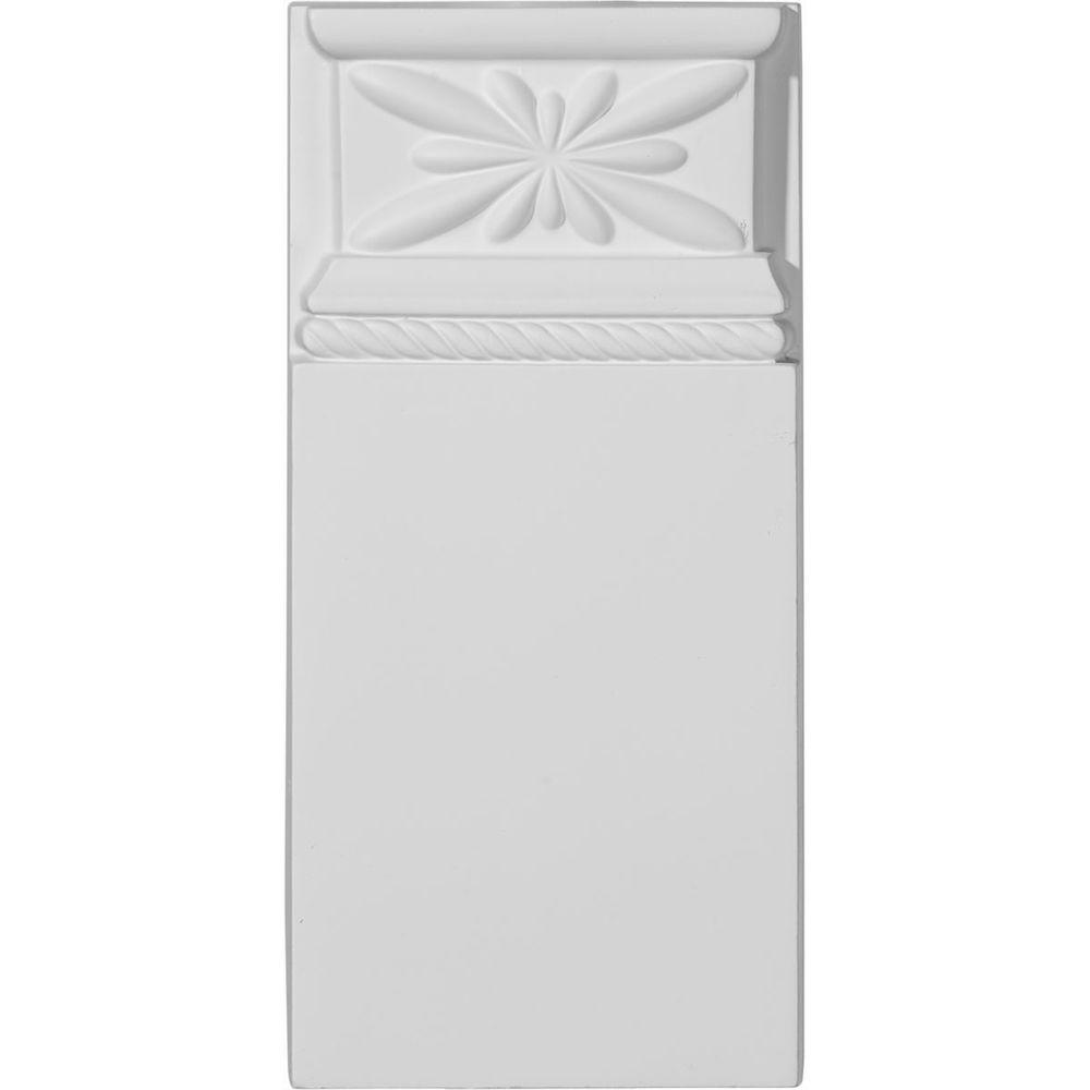 2-Pack Ekena Millwork PB04X09X01BR-CASE-2 4 3//8 W x 9 H x 1 1//8 P Bradford Plinth Block x 9 1//8 H x 1 1//8 P Primed White