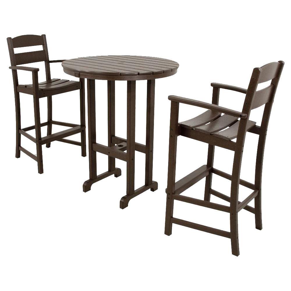 Ivy Terrace Classics Mahogany 3 Piece Plastic Outdoor Patio Bar