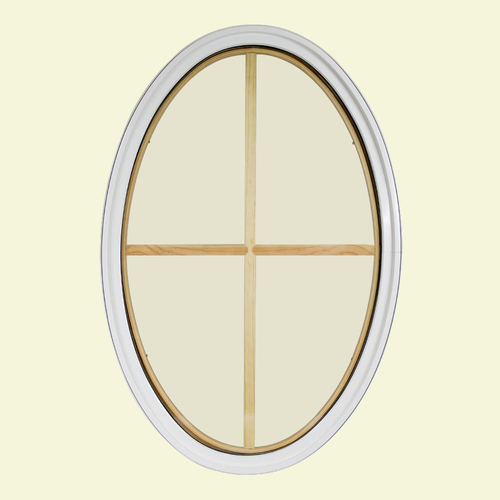 FrontLine 30 in. x 48 in. Oval White 6-9/16 in. Jamb 2-1/4 in. Interior ...