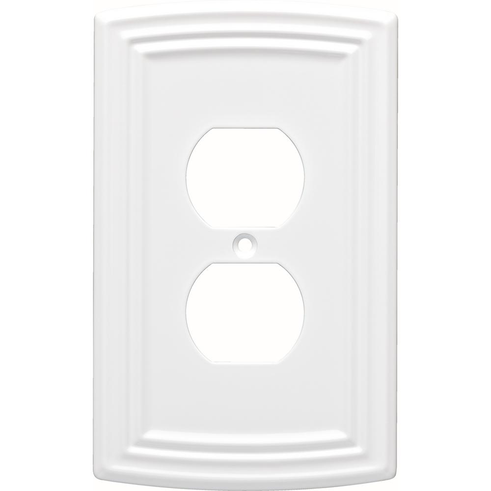 Liberty Classical 1Gang Outlet Decorative Wall Plate, Pure WhiteW36397PWC The Home Depot