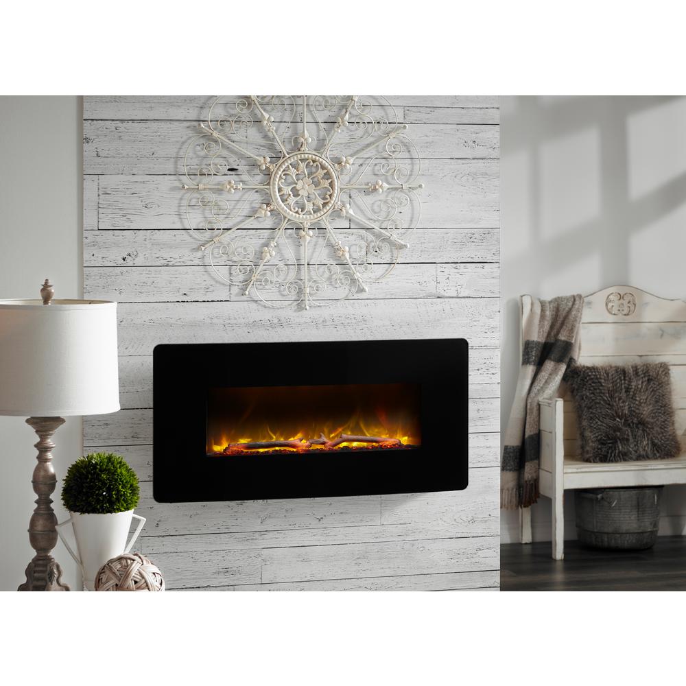 Winslow 35 In Wall Mount Tabletop Linear Electric Fireplace Black