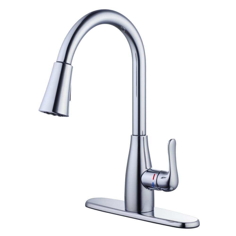 Reviews For Glacier Bay McKenna Single Handle Pull Down Sprayer Kitchen Faucet In Chrome With TurboSpray And FastMount HD67726W 1201 The Home Depot