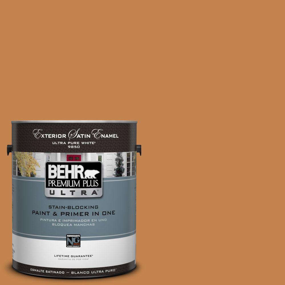 BEHR Premium Plus Ultra 1Gal. UL1209 Butter Rum Satin Enamel
