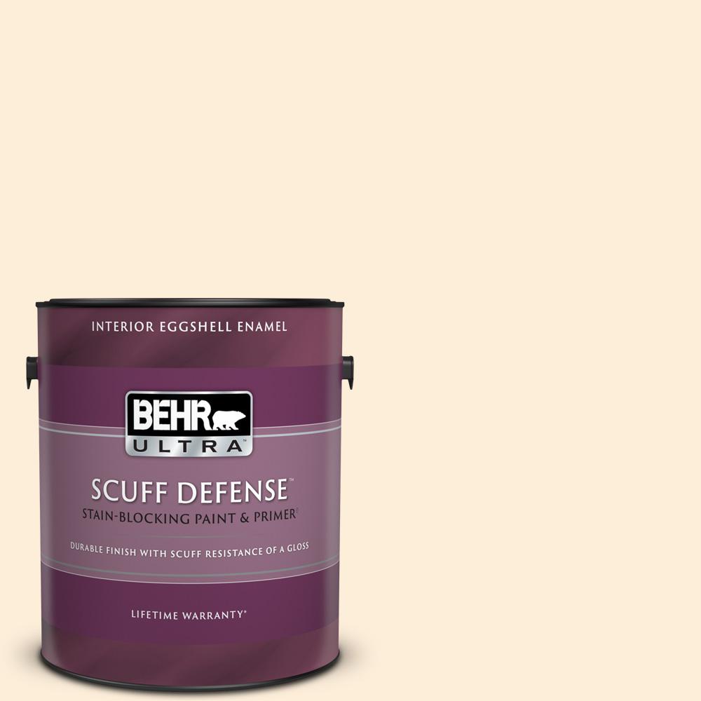 BEHR ULTRA 1 gal. 70 Linen White Extra Durable Eggshell Enamel Interior Paint and Primer in One