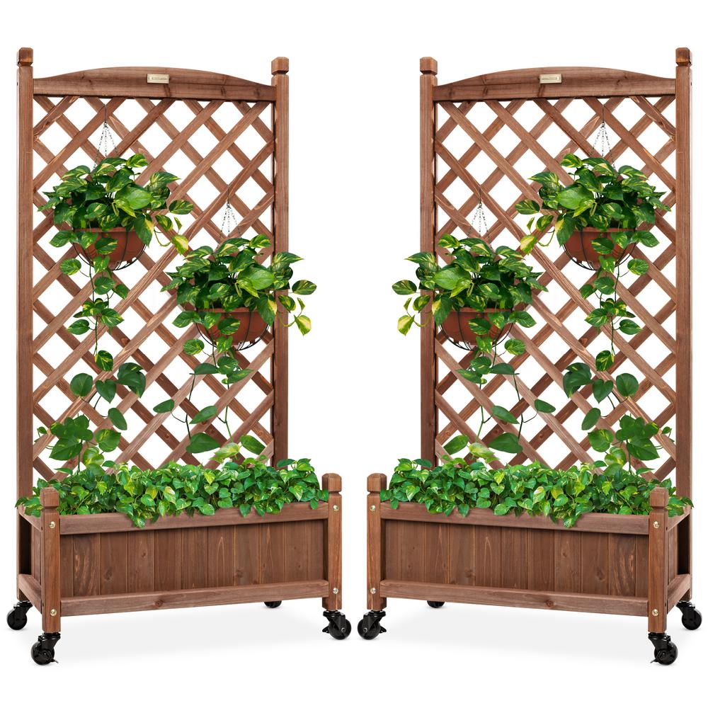 Best Choice Products 48 in. Wood Planter Box and Diamond