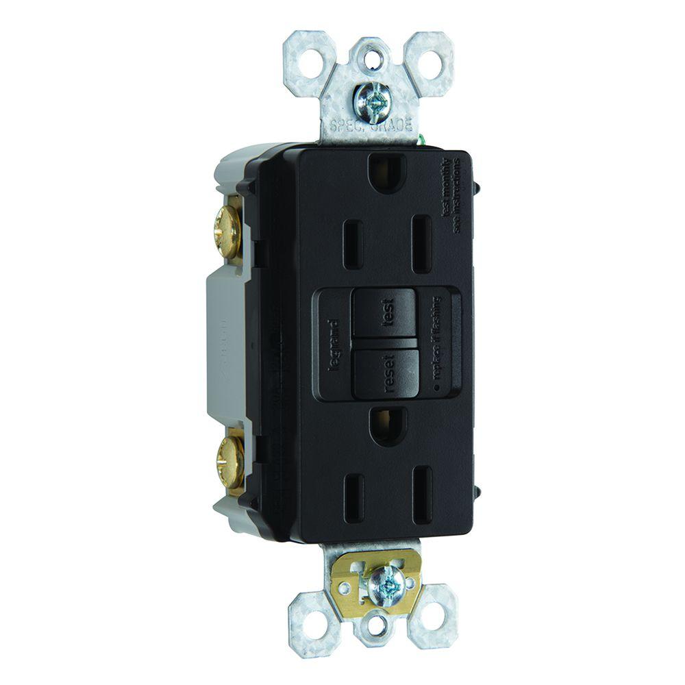GFCI Black Electrical Outlets & Receptacles Wiring Devices