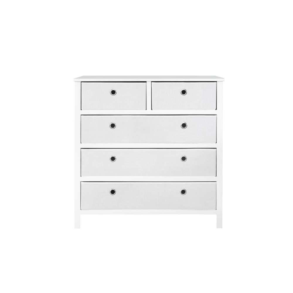 Achim Ez Home Solutions 5 Drawer White Foldable Split Single