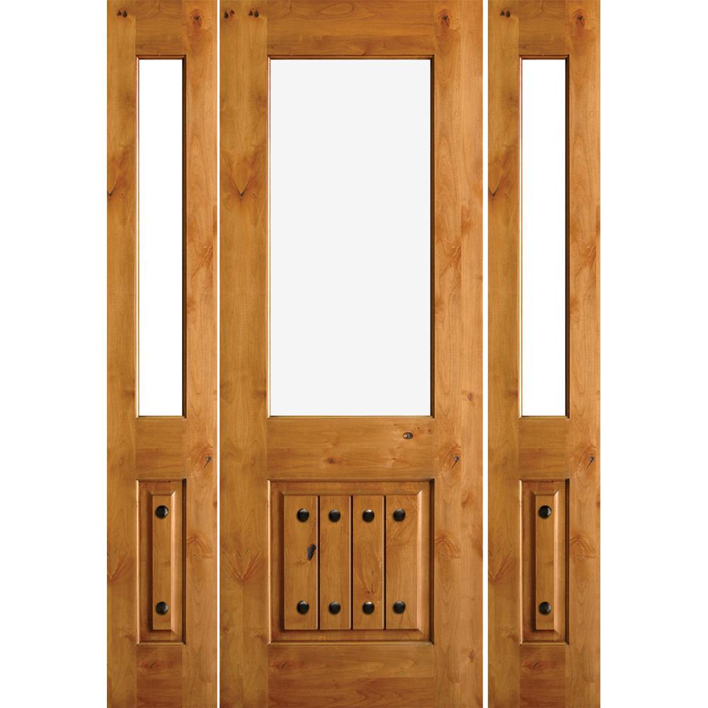 Krosswood Doors 60 In. X 80 In. Mediterranean Knotty Alder Half Lite ...