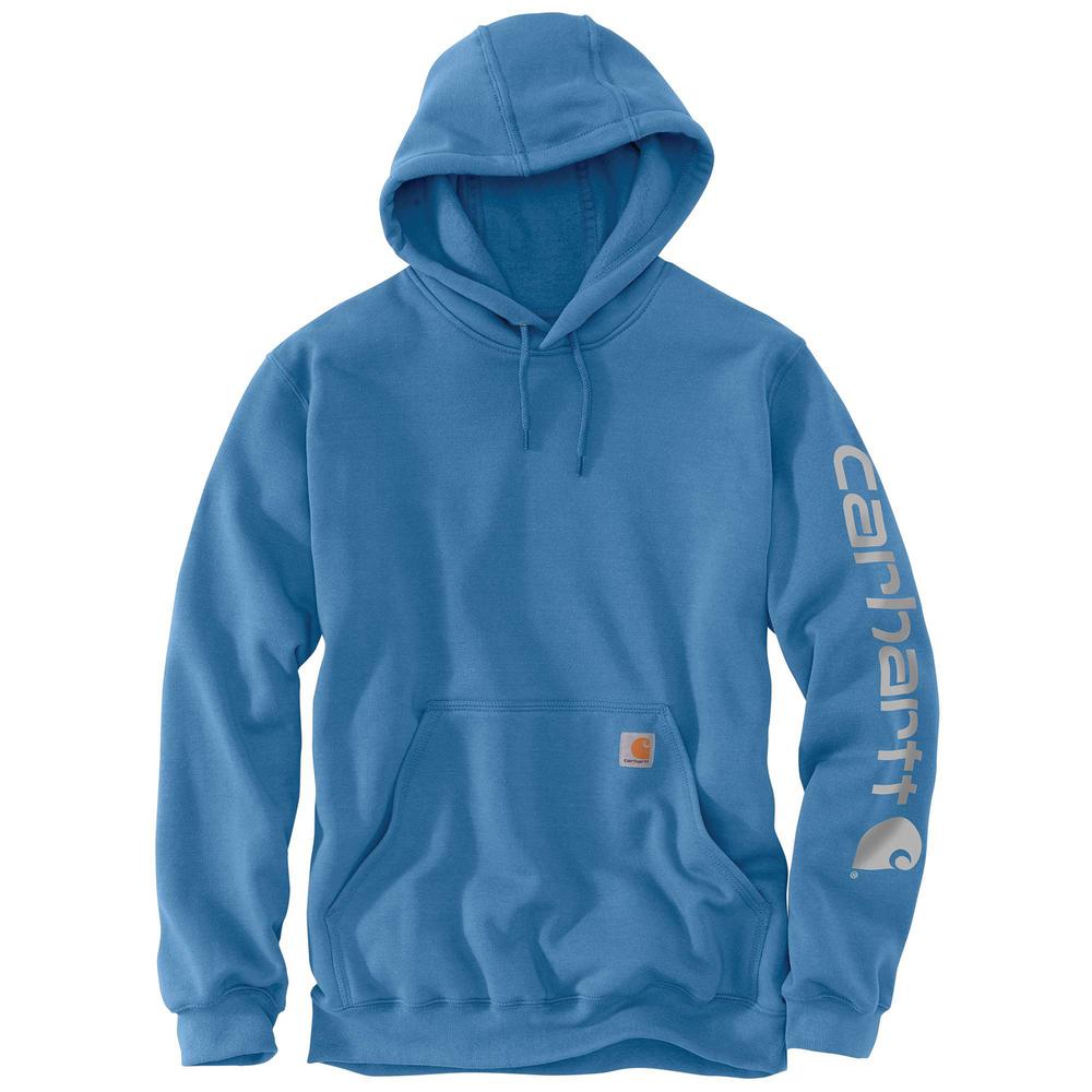 Carhartt Men's Large French Blue Cotton/Polyester Midweight Hooded Logo ...