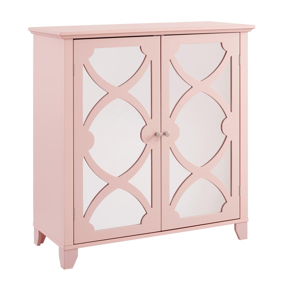 Linon Home Decor Willow Rose Large Cabinet With Mirror Door Thd00702 The Home Depot