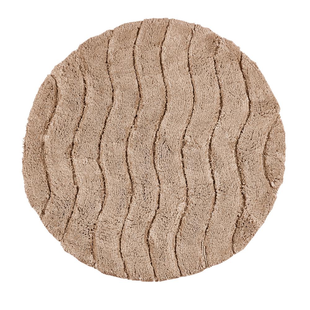 Indulgence Sand 30 In Round Bath Rug