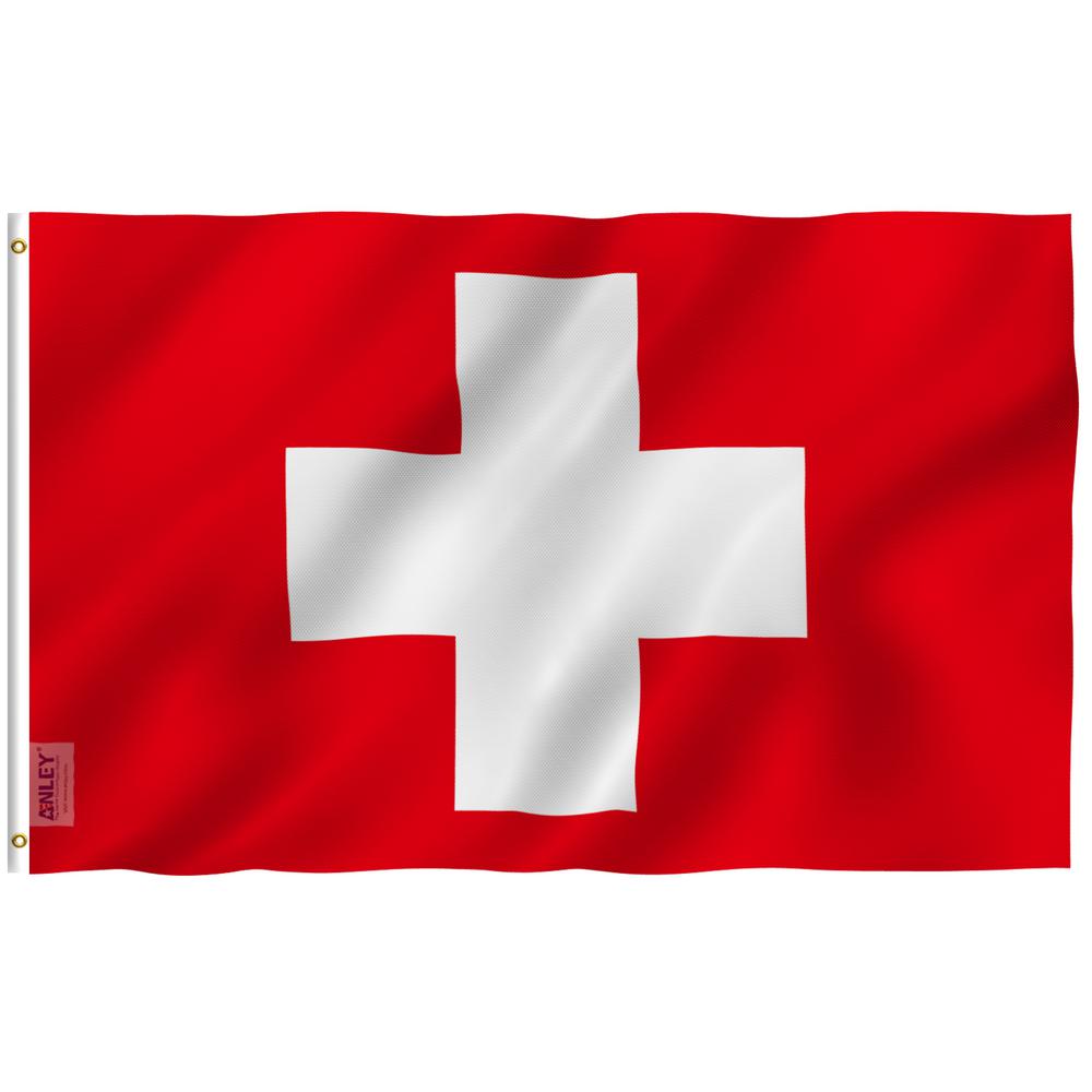 Anley Fly Breeze 3 Ft X 5 Ft Polyester Switzerland Flag 2 Sided