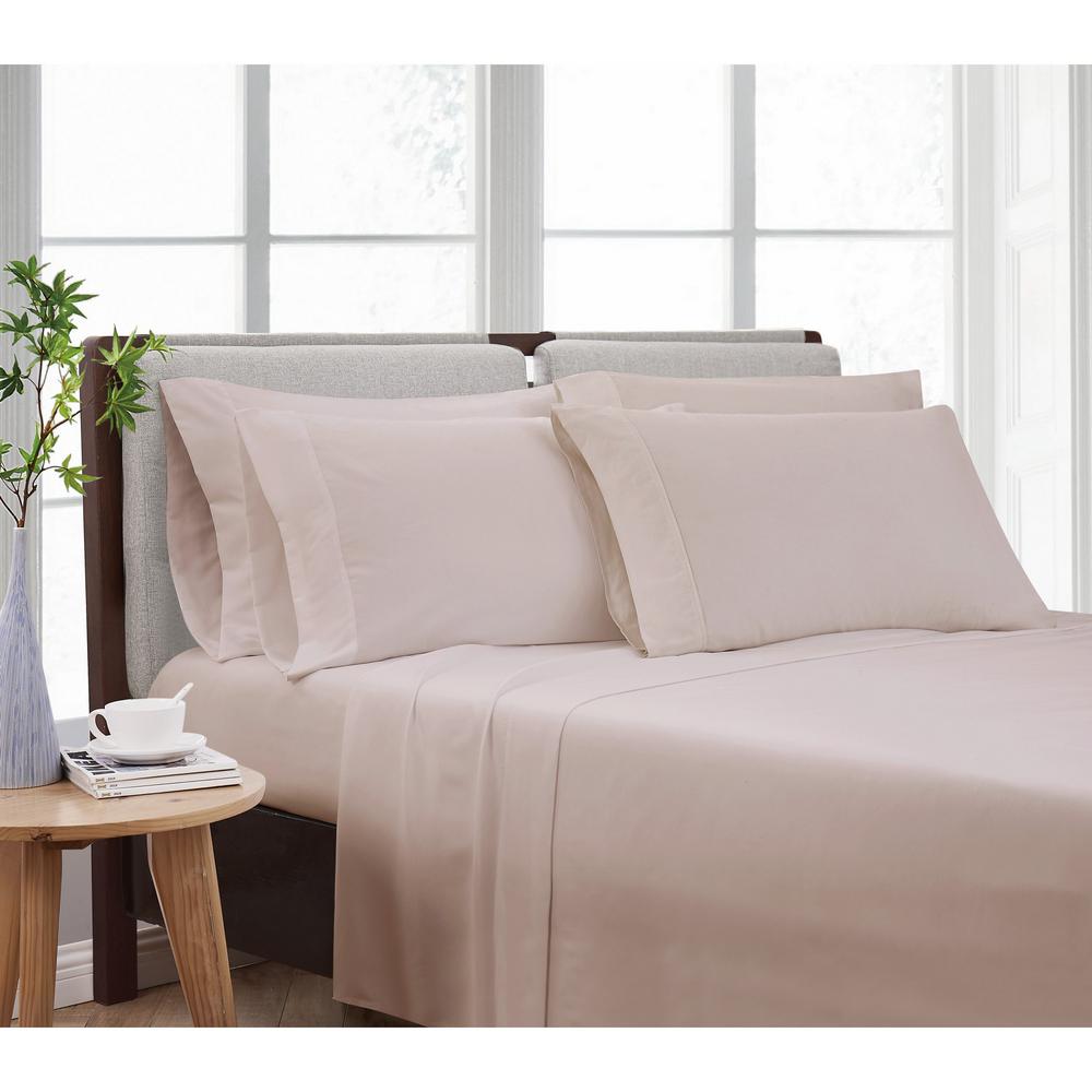 Cannon Solid Blush Full 6Piece Sheet SetSS3941BSFU4200 The Home Depot