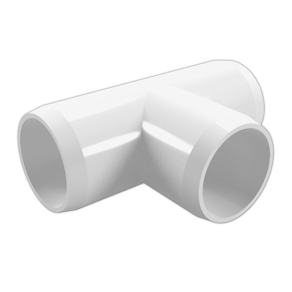 Formufit 1-1/4 in. Furniture Grade PVC Tee in White (4-Pack)-F114TEE-WH ...