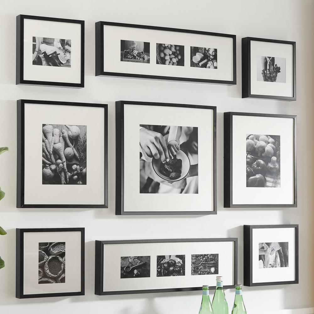 Stylewell Stylewell Black Frame With White Matte Gallery Wall Picture Frames Set Of 7 H5 Ph 273 The Home Depot