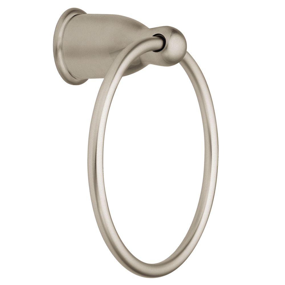 MOEN Mason Towel Ring in Satin NickelYB8086SN The Home Depot